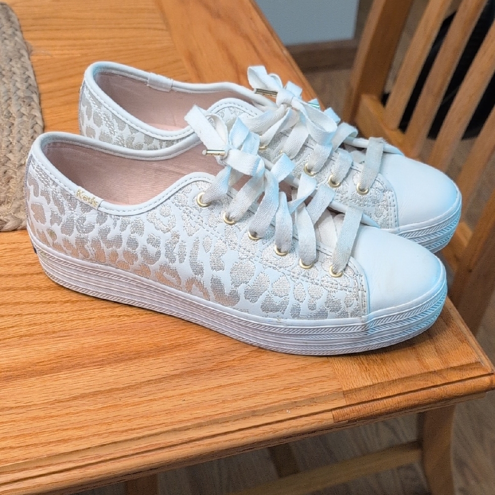 Keds X Kate Spade White Leopard Print Women's Sneakers